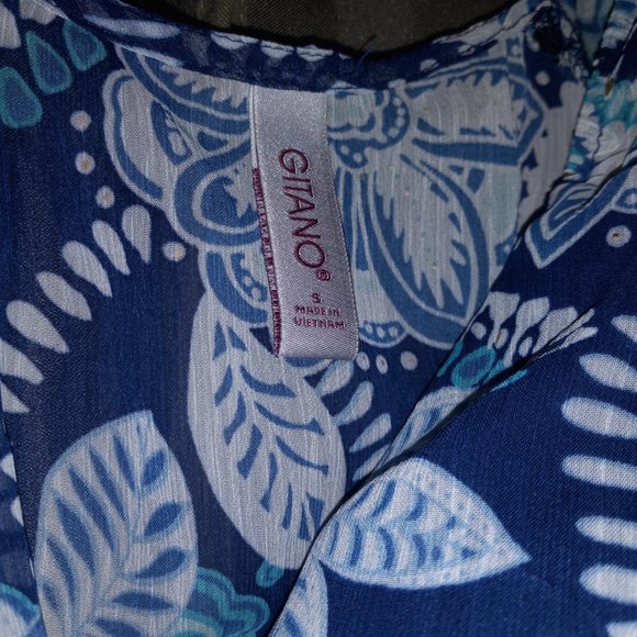 Tank Top with Blue Nature Pattern - Top lined - Picture 3 of 7